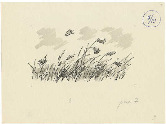 Рыбченкова Лора Борисовна. Макет из 15 иллюстраций к книге Н. Павловой «Живая Бусинка» (М.: Детлит, 1970) 